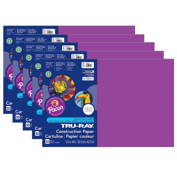 Construction Paper, Magenta, 12in. x 18in. Sheets, 250PK